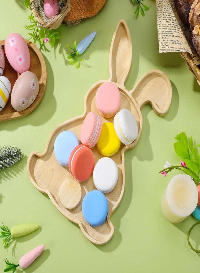 HEALEEP Easter Bunny Plate, Rabbit Wooden Serving Platter Decorative Salad Plates Reusable Bunny Serving Tray Wood Charcuterie Board Tray Candy Dish for Dinner Dessert Appetizer, 7"x11.2" - Image 4