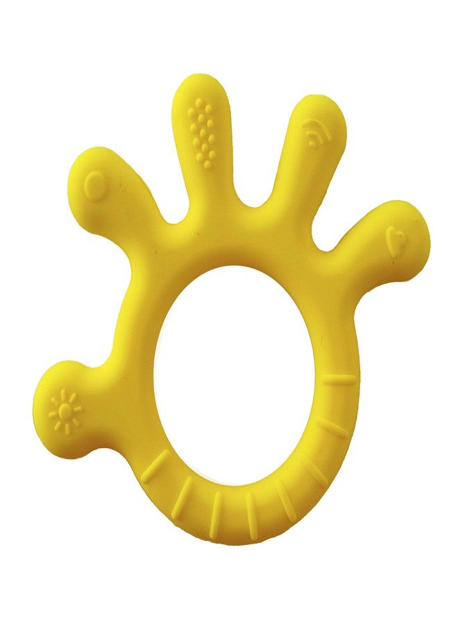 Chic Buddy Silicone Teether for 6 to 12 Months Baby with Soft Textures to Soothe Gums , Perfect Baby Teethers for 3 to 6 months BPA Free ,Teething Toys for Babies.Easy to Clean & No-Choke Design (Finger Delight yellow) - Image 1