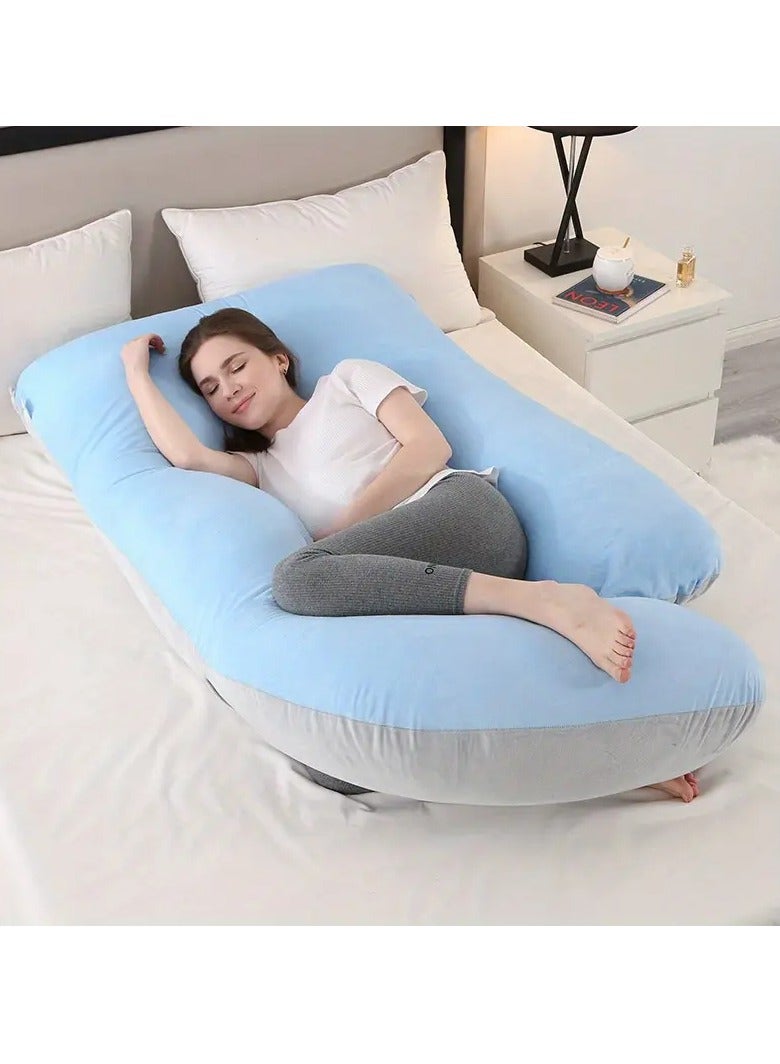 Pregnancy Pillow Crystal Velvet J Maternity Pillow Nursing Pillow, Supports The Abdomen, Legs and Waist, with Removable Cover for Easy Cleaning - Black - Image 4