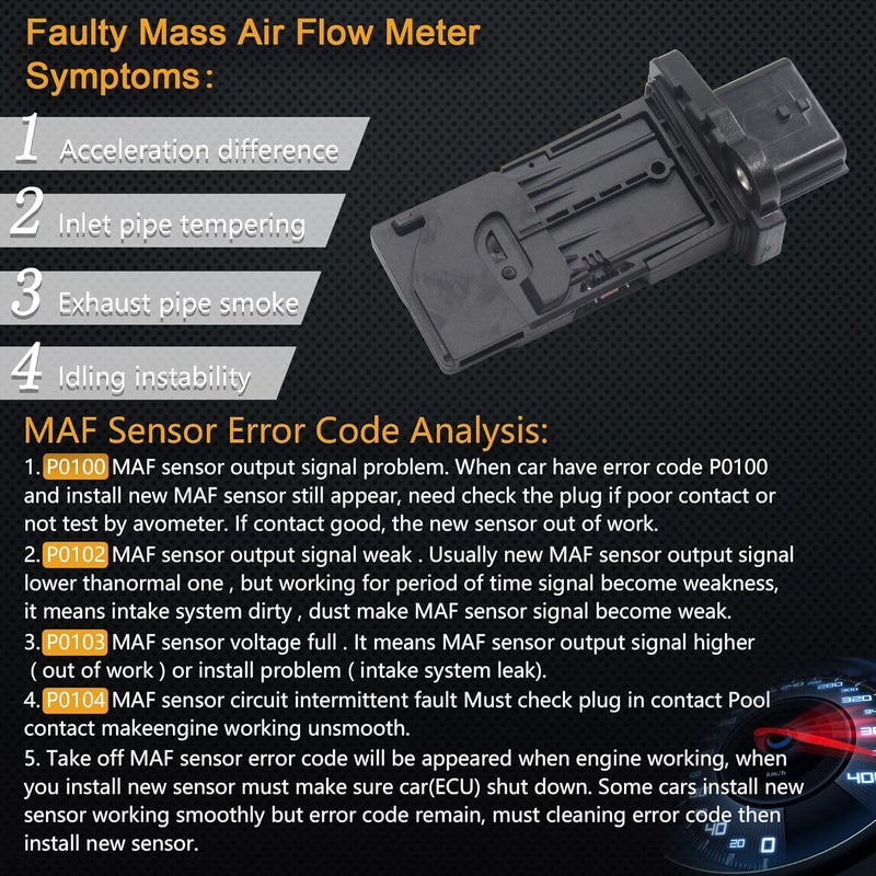 Yezoauto Mass Air Flow Sensor MAF Meter for Nissan and Infiniti Vehicles - Image 2