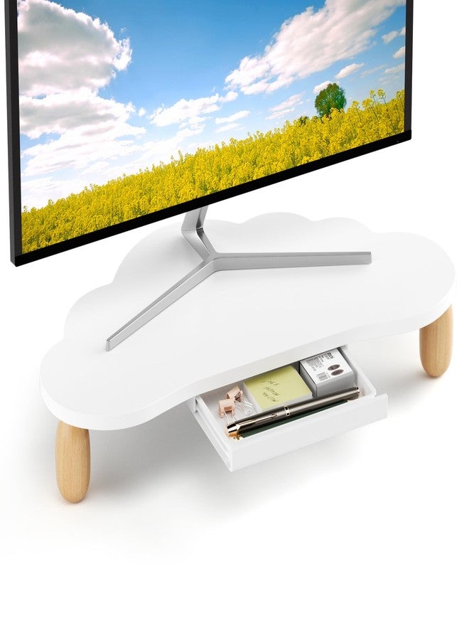 afooyo Afooyo cloud-shaped Wood Monitor Stand Riser With Drawer 3.2 inch Z483C9E2F4EA337DD1D3EZ