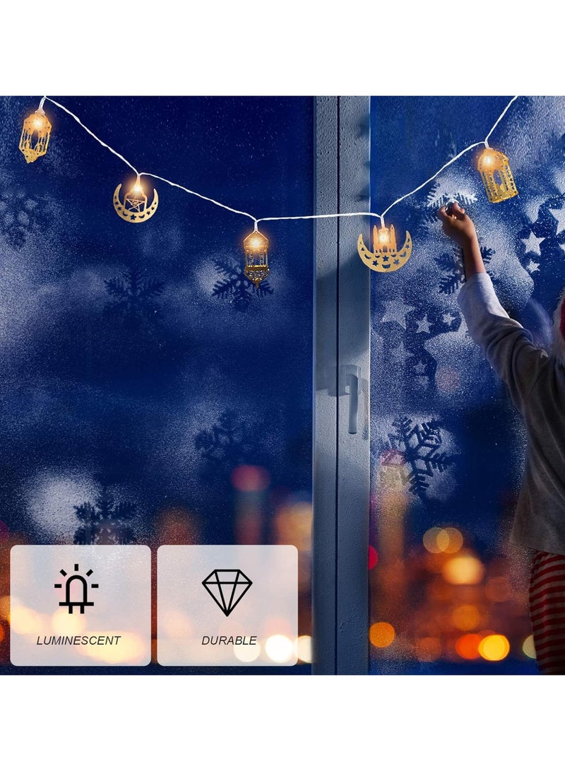 TAPIT 1 Set Muslim Ramadan String Lights Muslim Eid Party Light Decors Eid Mubarak Decoration Fairy String Lights Battery Operated 20 LED Ramadan Lamp for Festival Golden 9.84FT - Image 2
