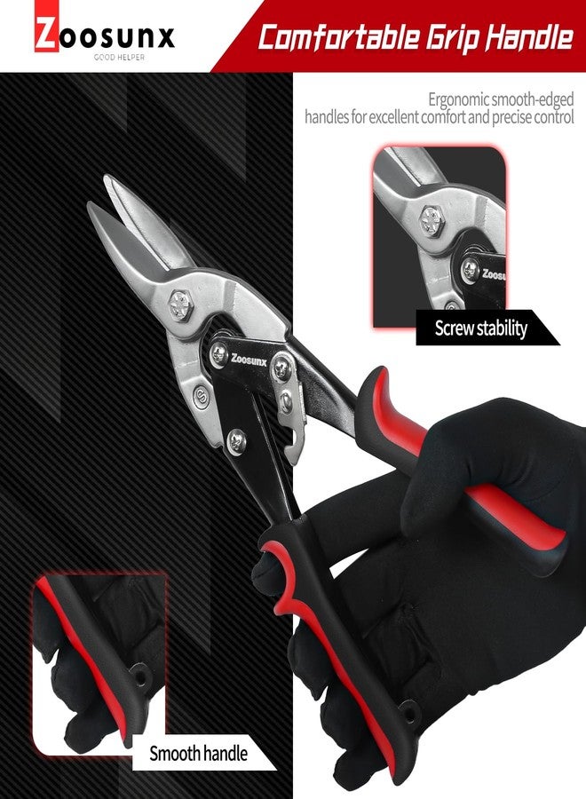 ZOOSUNX Aviation Tin Snips, 10 Inch Heavy Duty Metal Cutters for Cutting Metal Sheet, Straight Cut Metal Snips (Cr-V Material), for Installation of Chicken Coops, Gutters, Gardens, Interior Decoration - Image 2
