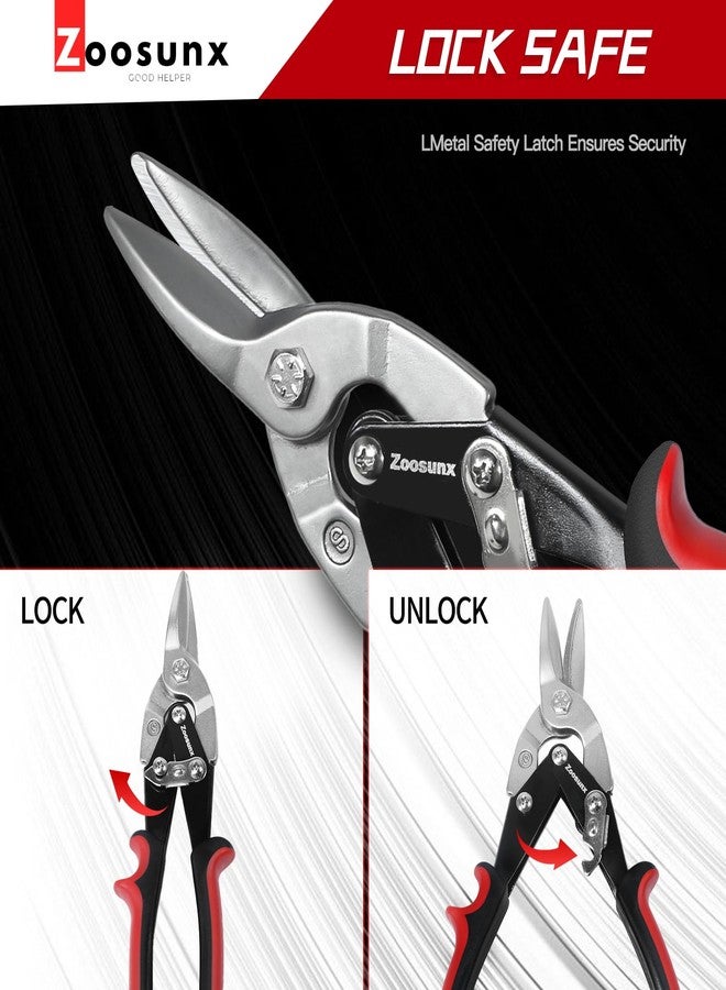 ZOOSUNX Aviation Tin Snips, 10 Inch Heavy Duty Metal Cutters for Cutting Metal Sheet, Straight Cut Metal Snips (Cr-V Material), for Installation of Chicken Coops, Gutters, Gardens, Interior Decoration - Image 5