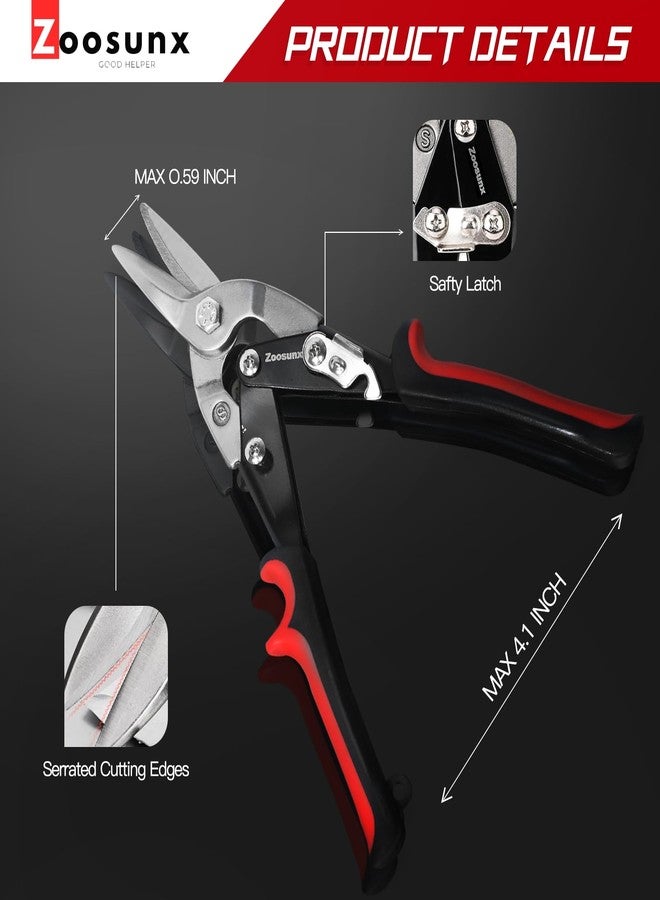 ZOOSUNX Aviation Tin Snips, 10 Inch Heavy Duty Metal Cutters for Cutting Metal Sheet, Straight Cut Metal Snips (Cr-V Material), for Installation of Chicken Coops, Gutters, Gardens, Interior Decoration - Image 3