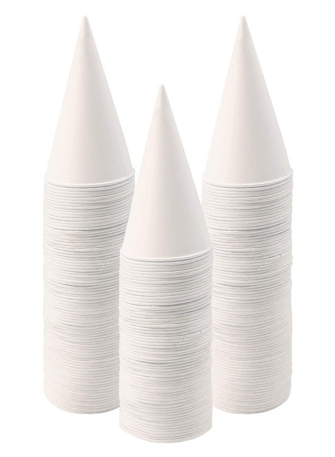MR.FOAM 6 oz Snow Cone Cups, 100pc White Paper Cone Cups Wax Coated Leakproof Cone Paper Cups For Water Ice Cream and Shaved Ice - Image 1