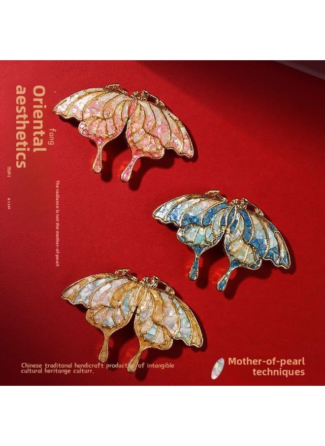 Generic - Intangible Cultural Heritage Mother Of Mother Mother Handmade DIY Material Bag Brooch Hairpin Butterfly Hairpin Jewelry For Friends Gift Activity Group Building-Color:Butterfly Brooch Type C-[big Reduction] Free Invoicing-fast Shipping - Image 1