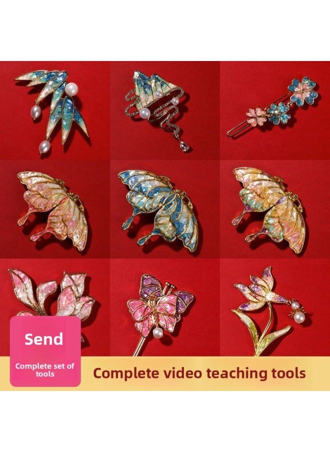 Generic - Intangible Cultural Heritage Mother Of Mother Mother Handmade DIY Material Bag Brooch Hairpin Butterfly Hairpin Jewelry For Friends Gift Activity Group Building-Color:Butterfly Brooch Type C-[big Reduction] Free Invoicing-fast Shipping - Image 1