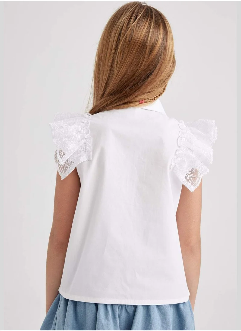 ديفاكتو Girl Woven Short Sleeve Shirt