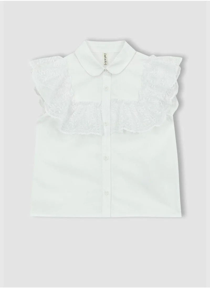 ديفاكتو Girl Woven Short Sleeve Shirt