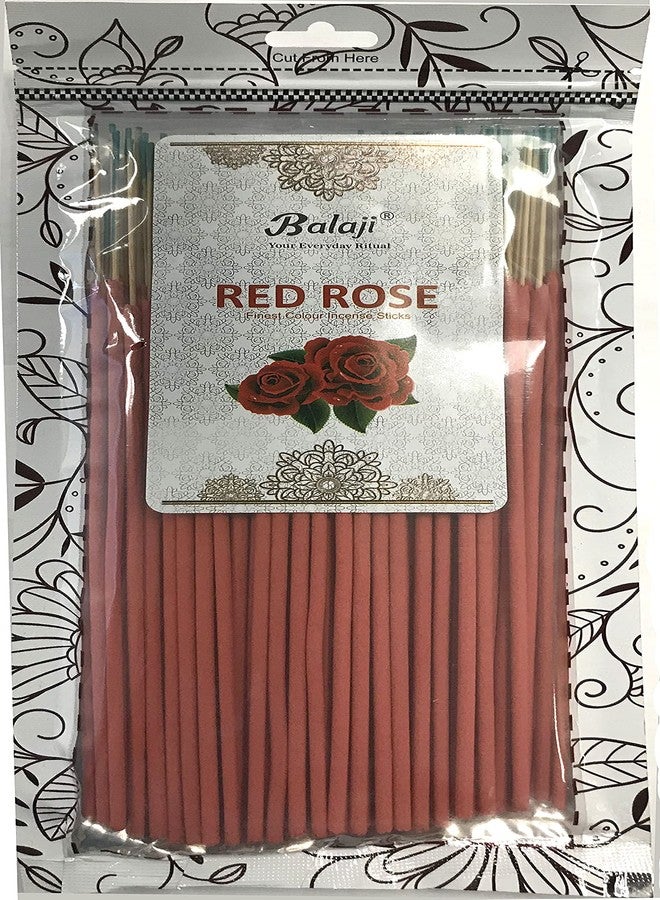 Balaji - Finest Colour Incense Sticks 145 Grams Pack - (Red Rose) - Image 1
