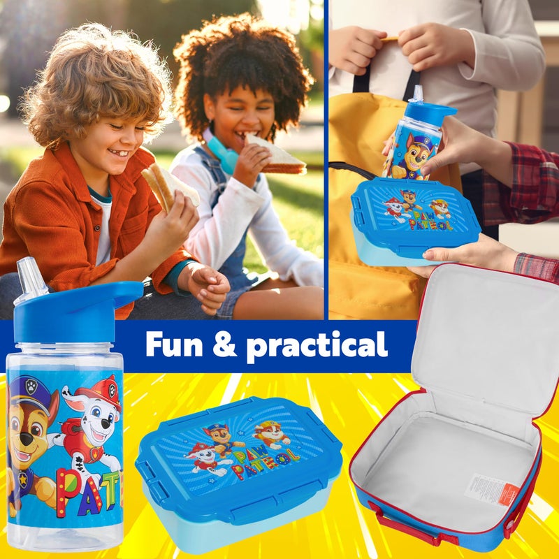 Get Trend Paw Patrol Water Bottle Lunch Box Lunch Bag Kids Set 3 Pcs Insulated Snack Bag for School Travel Gifts for Kids (Blue Paw Patrol) - Image 2