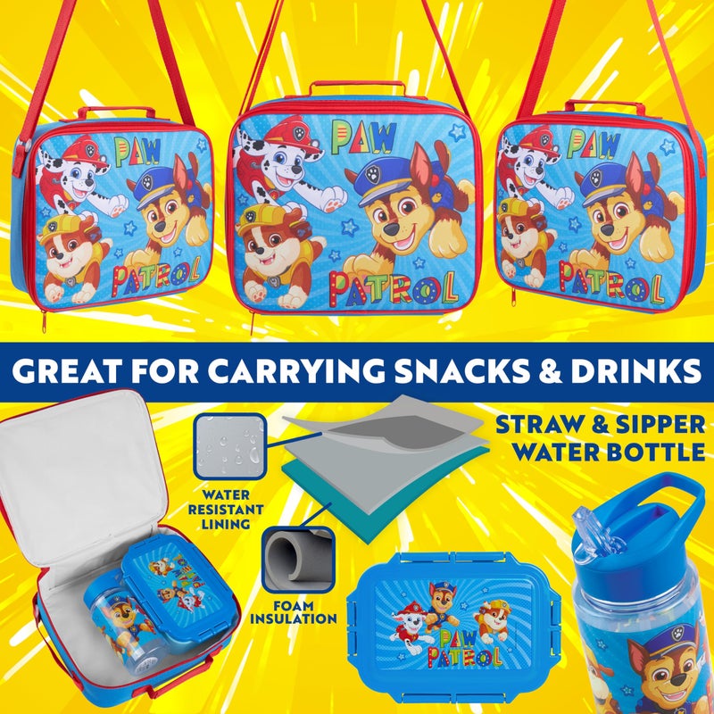 Get Trend Paw Patrol Water Bottle Lunch Box Lunch Bag Kids Set 3 Pcs Insulated Snack Bag for School Travel Gifts for Kids (Blue Paw Patrol) - Image 3