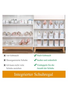 KASTWAVE Shoe Slots Organizer 20 Pack White Adjustable Home Double Layer Shoe Slots Organizer Rack Holder Shoe Space Saver Shoe Shelf for Shoes Sneakers High Heels  - Image 3