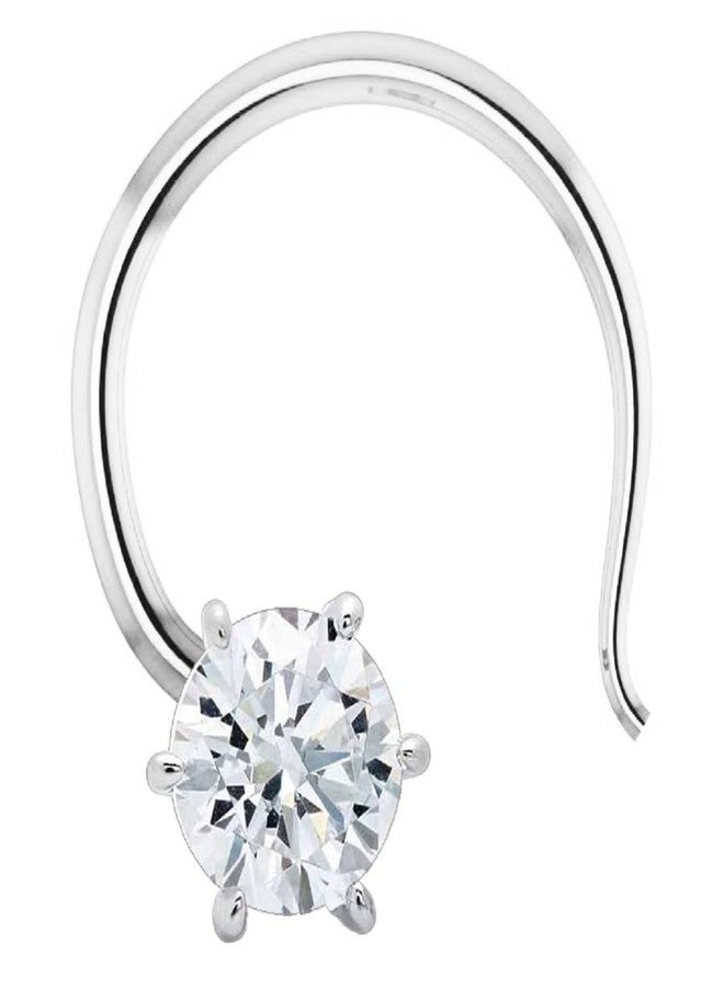 Parnika بارنيكا (سابقاً MJ Solitaire CZ دبوس أنف فضي صغير الحجم مرصع بالزركونيا المكعبة مصنوع من الفضة الإسترليني عيار 92.5 للفتيات/النساء (أبيض) - Image 1