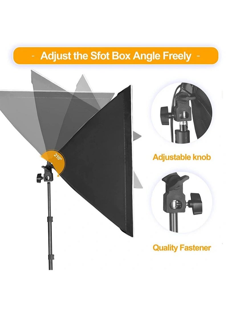 Glanfen Photography Soft Box Lighting Kit with 2 Pcs 200W 3 Colors Bulbs Soft Boxes and Carry Bag for Portrait Product Shooting  - Image 5