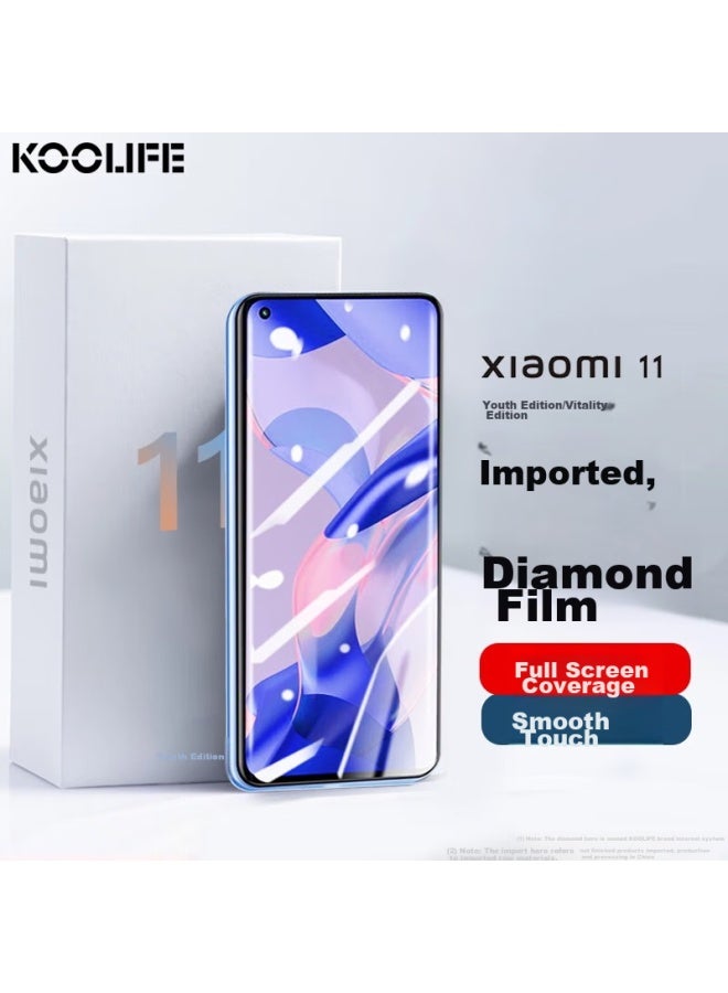 Koolife Compatible With Xiaomi 11 Youth Edition/Active Edition Tempered Glass Screen Protector, Xiaomi 11 Lite Phone Film Protective Cover, Full Screen Coverage Ultra-Thin Hd Anti-Drop Fingerprint Resistant - Image 1