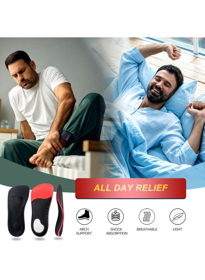 ORIGFIT Comfort 3/4 Arch Supports Shoe Insoles for Flat Feet - Heavy Duty Insert with Cushion for Heel Pain, Overpronation, Working, Walking and All Day Standing - Image 2