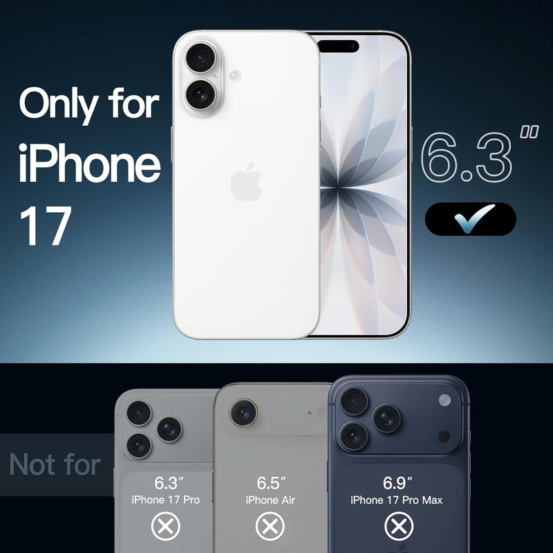 جي تيك جراب لهاتف iPhone 17 مقاس 6.3 بوصة، غطاء ممتص للصدمات مقاوم للصدمات غير قابل للاصفرار، وظهر شفاف مضاد للخدش - Image 2