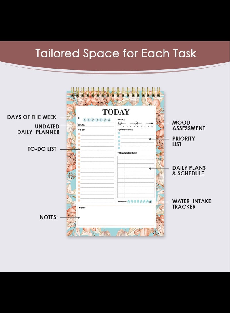 Daily Planner Pad with Schedule - 52 Sheets Daily to do list notepad, To Do Daily Notepad Planner, Daily Note Pad, 14.5x21.2cm