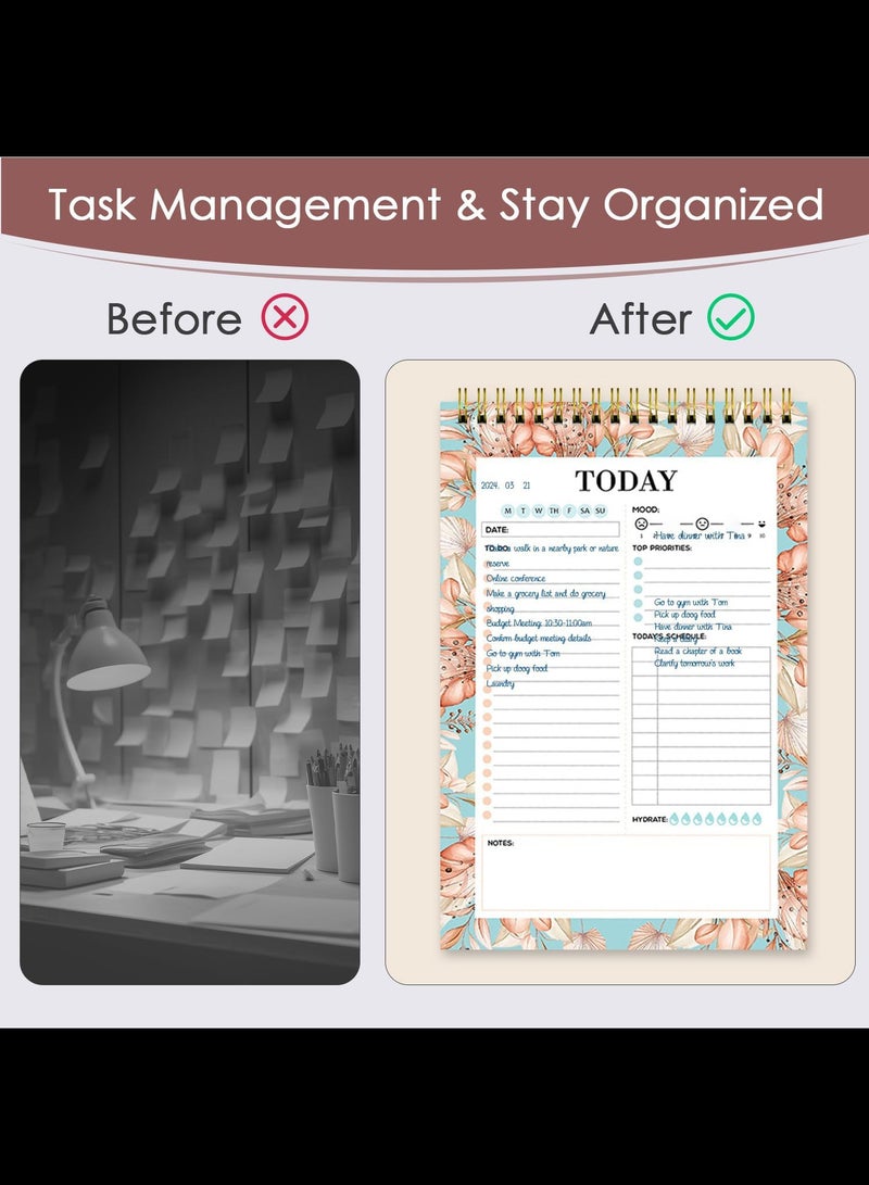 Daily Planner Pad with Schedule - 52 Sheets Daily to do list notepad, To Do Daily Notepad Planner, Daily Note Pad, 14.5x21.2cm