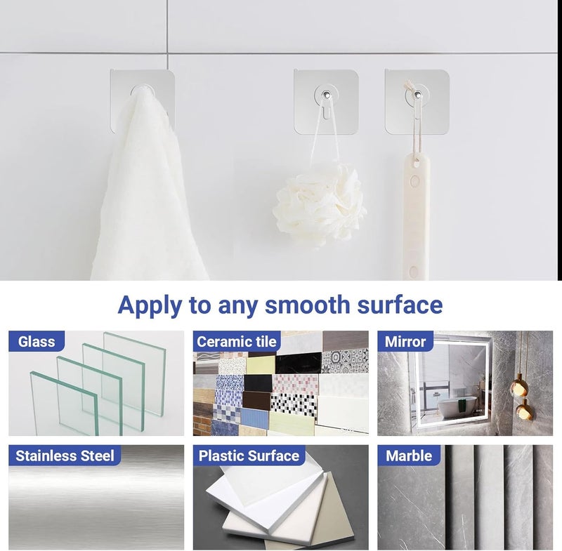Adhegrip 50 Pack Adhesive Heavy Duty, Nail Hook for Hanging Coat, Hat,Towel Robe Hook Rack Wall Mount- Bathroom and Bedroom for Wall Without Drilling - Image 5