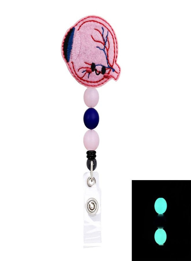 Rockapatch Eye Anatomy Optometry Halloween Retractable Name Card Badge Holder Reel with Alligator Clip, 24 inches Thick Pull Cord - Image 1
