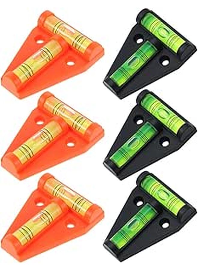 6 Pcs Mini T-Shape Bubble Level Spirit Tool High Precision Orange Black - Image 1