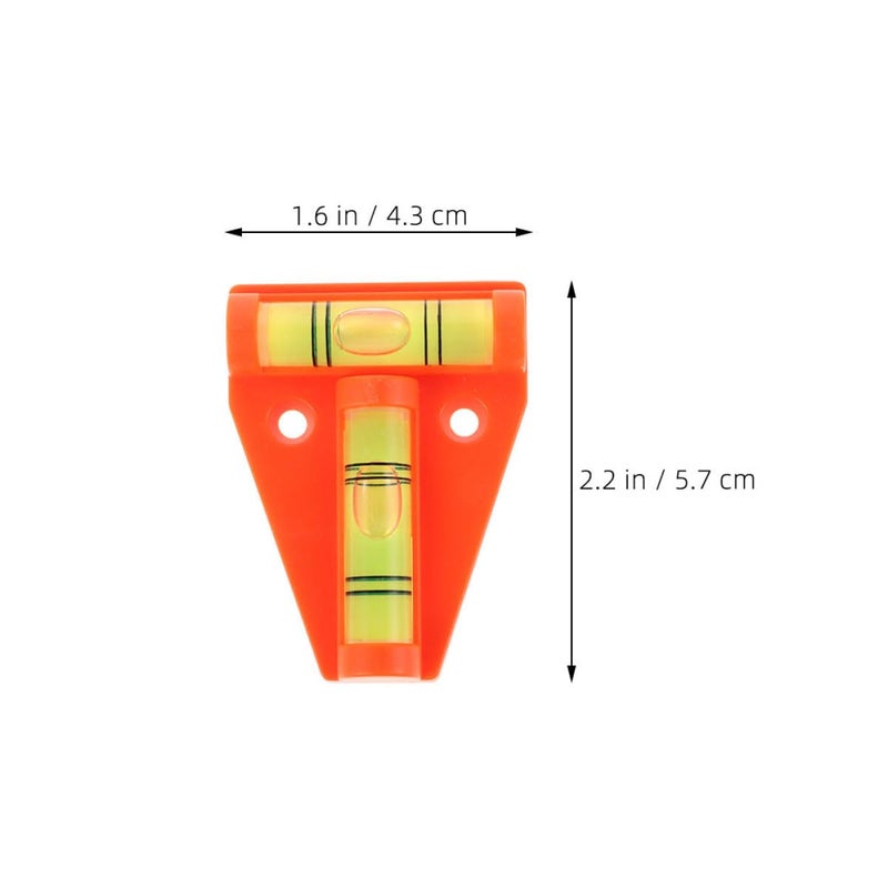 6 Pcs Mini T-Shape Bubble Level Spirit Tool High Precision Orange Black - Image 3