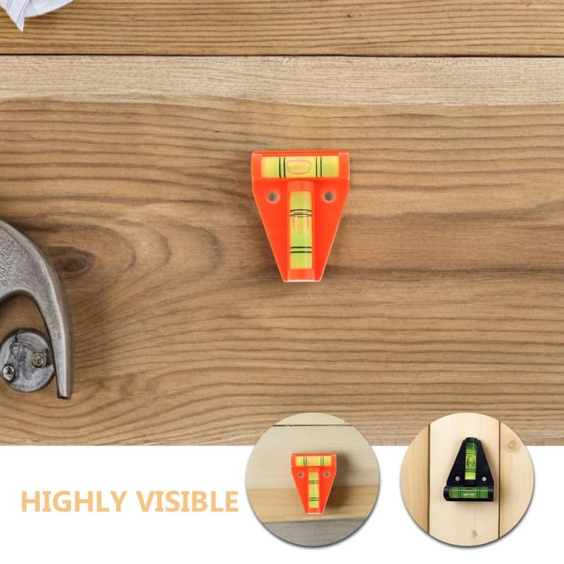 6 Pcs Mini T-Shape Bubble Level Spirit Tool High Precision Orange Black - Image 4