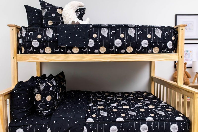 Beddy's Space Theme Durable Zipper Bedding for Kids, Bed in a Bag, Black Sheets and Universe Galaxy Comforter with Stars & Solar System, Includes Pillowcase and Sham, Easy to Make and Wash - Image 5