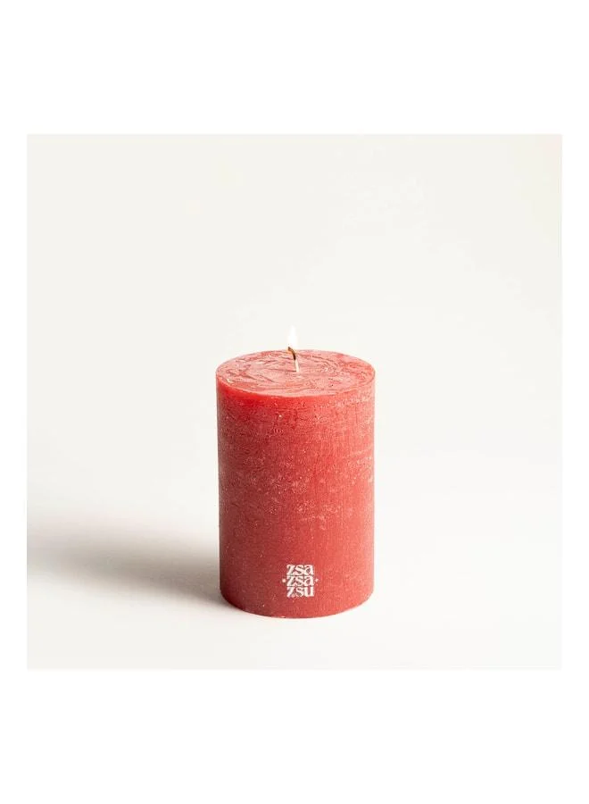 Zsa Zsa Zsu Deurne Red Paraffin Candle 9x9x13 cm.