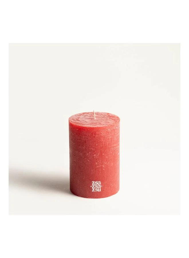 Zsa Zsa Zsu Deurne Red Paraffin Candle 9x9x13 cm.