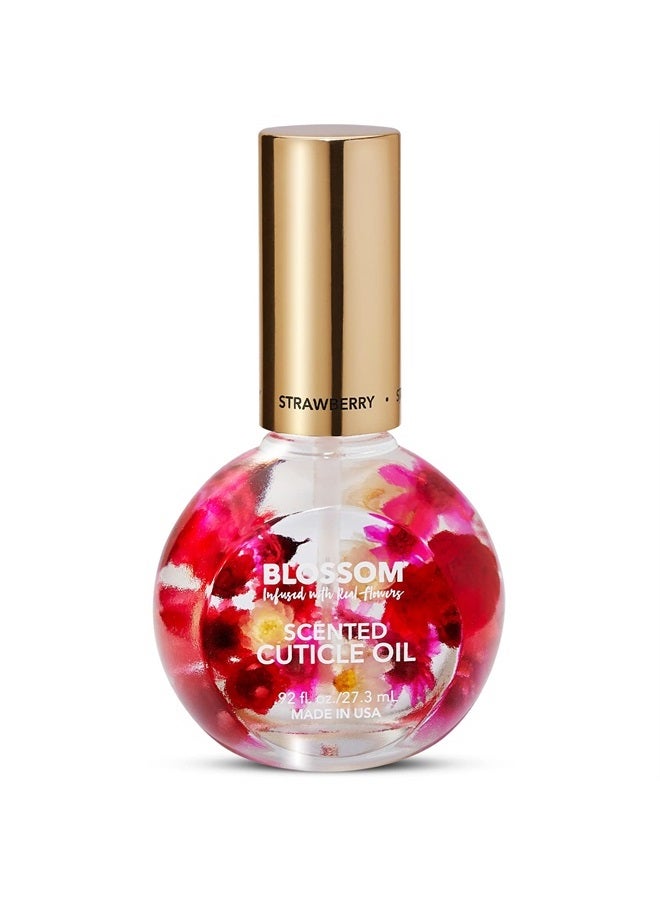 Blossom Hydrating, Moisturizing, Strengthening, Scented Cuticle Oil, Infused with Real Flowers, Made in USA, 0.92 fl. oz, Strawberry - Image 1