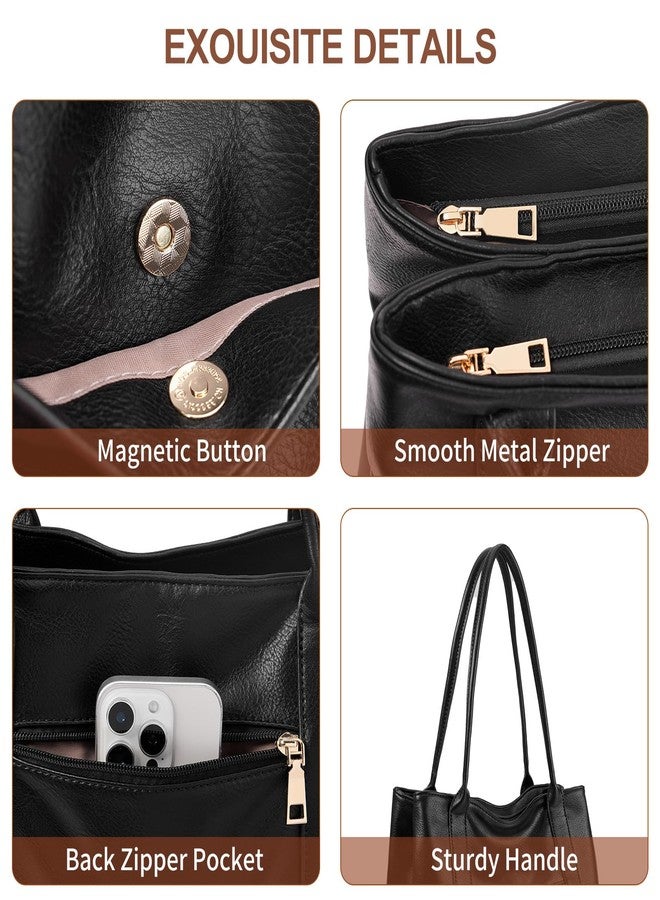 SENDEFN Large Work Tote Bag for Women Shoulder Bag Large Top Handle Handbag with Two Main Compartments Ladies Travel Purse Hobo Bag with Zipper Pocket - Image 5