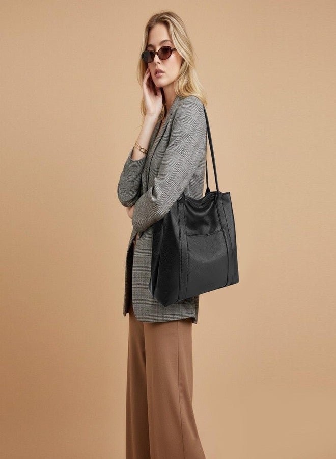 SENDEFN Large Work Tote Bag for Women Shoulder Bag Large Top Handle Handbag with Two Main Compartments Ladies Travel Purse Hobo Bag with Zipper Pocket - Image 3
