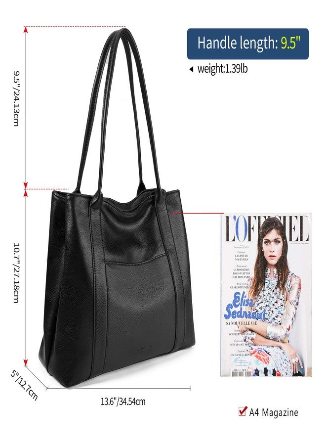SENDEFN Large Work Tote Bag for Women Shoulder Bag Large Top Handle Handbag with Two Main Compartments Ladies Travel Purse Hobo Bag with Zipper Pocket - Image 2