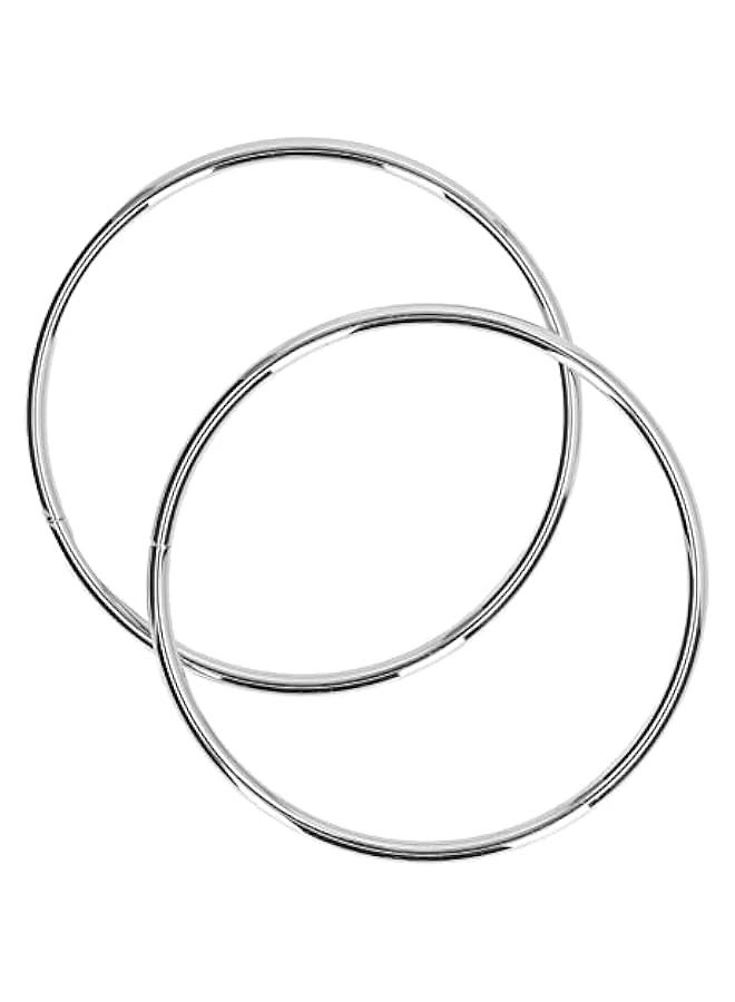 Purse Handle, 2 Round Metal Handles Handbag Ring Buckle Bag Handle Hardware Wire for Luggage Hardware Accessories(White)  - Image 2