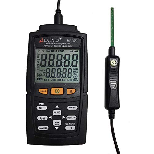 LATNEX MF-30K AC/DC Gauss Meter with Certificate, Measures Magnetic Fields Strength and Pole(Residual Magnet, Permanent). Integrated High AC ElectroMagnetic Fields Level Measurement (<15000G/Milli Tesla) - Image 3
