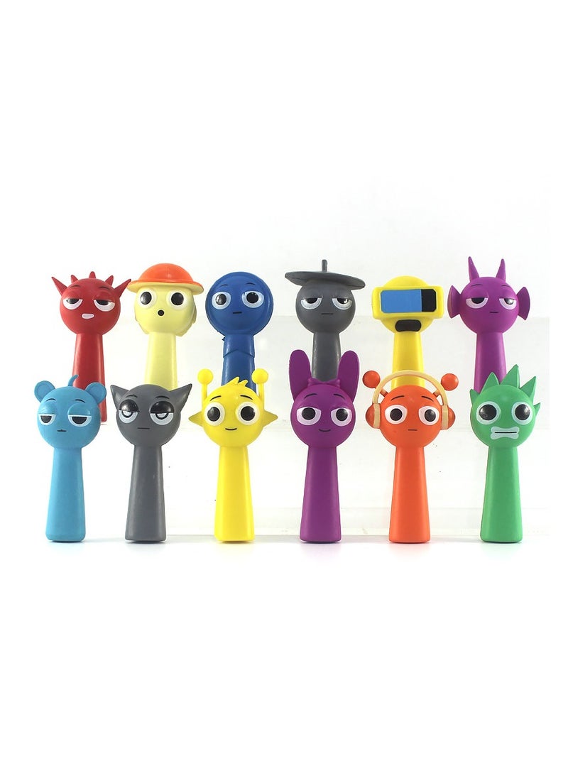 Generic - 7cm Rhythm Box Characters Blind Box Surprise Set, 12 Random Styles in Box, 24 Packs to Pull - Image 1