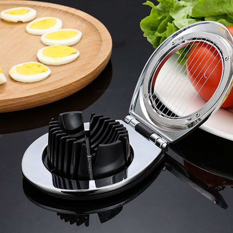 SWETON Egg Slicer  Egg Cutter For Boiled Eggs -Stainless Steel Wire With 3 Slicing Styles - Image 5