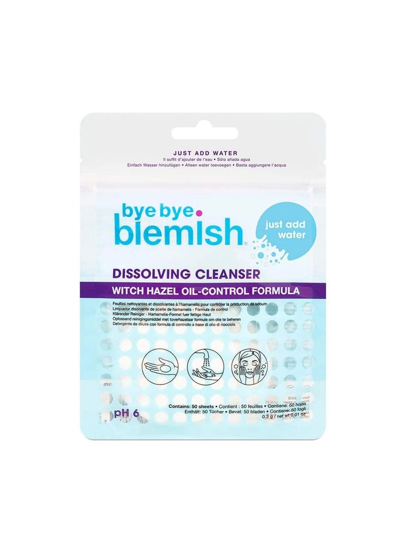 Bye Bye Blemish Dissolving Cleanser Sheets, Pack Of 50