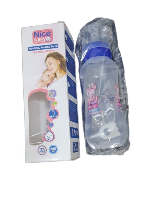 Nice Baby - Feeding Bottle Without Handle 280ml - Blue - Image 1