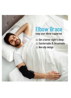 Excefore Elbow Brace, Comfortable Night Elbow Support, Adjustable Elbow Stabilizer, for Sleep Elbow Splint, with 2 Removable Metal Splints for Cubital Tunnel Syndrome, Tendonitis, Ulnar Nerve, Tennis  - Image 4