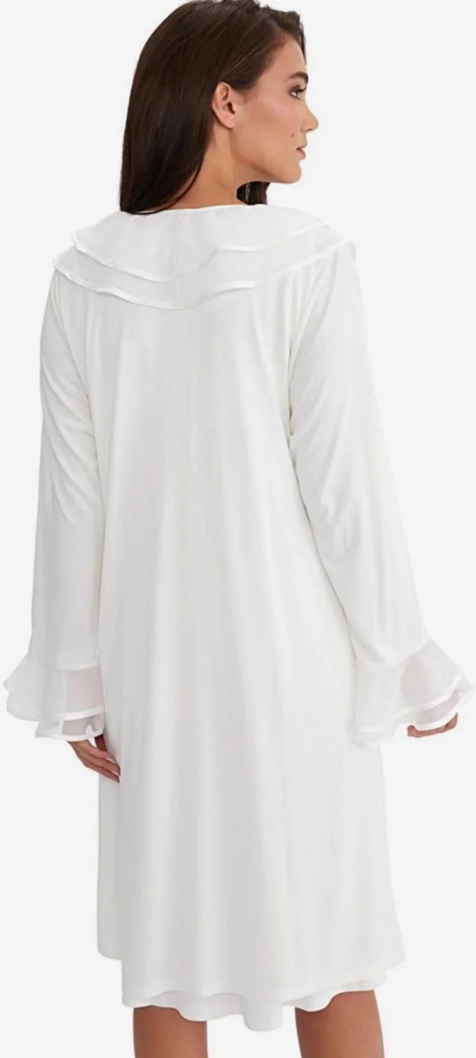 اي يلديز 3415 Ecru Maternity Nightgown Dressing Gown Set