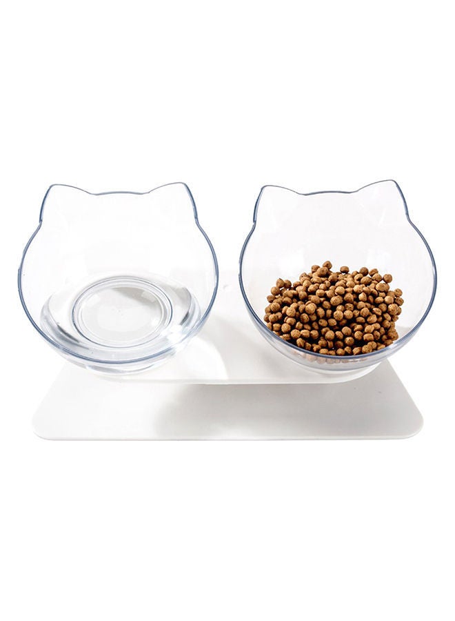 نيبمينينت وعاء مزدوج للقطط شفاف 27.5x13.5x8سم - Image 1
