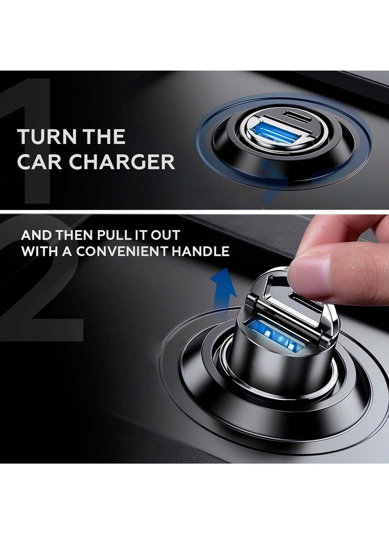 AMROAH USB C Car Charger Adapter 60W Double Port 12-24V, Lighter USB A Charger for Auto Fast Charging Phone Tablet Charge for iPhone Pro Max iPad Pro Samsung Galaxy Xiaomi Pixel  - Image 3