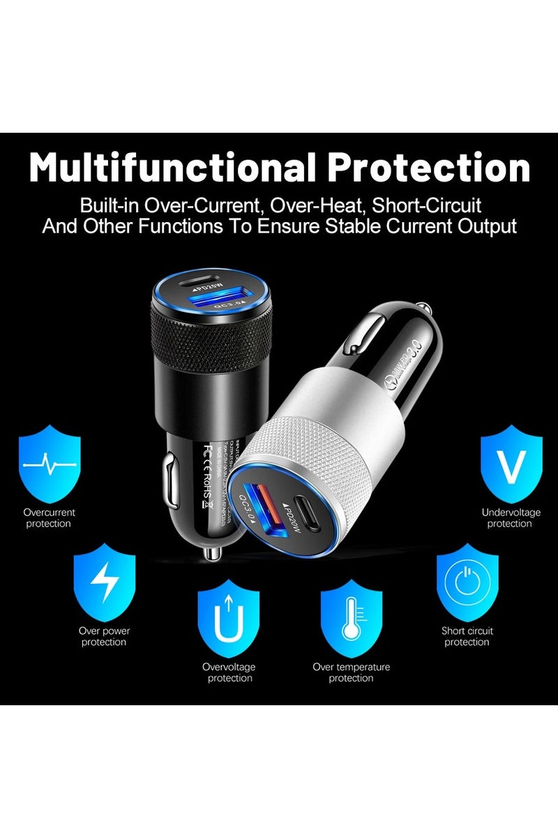 AMROAH USB C Car Charger Adapter 60W Double Port 12-24V, Lighter USB A Charger for Auto Fast Charging Phone Tablet Charge for iPhone Pro Max iPad Pro Samsung Galaxy Xiaomi Pixel - Image 3