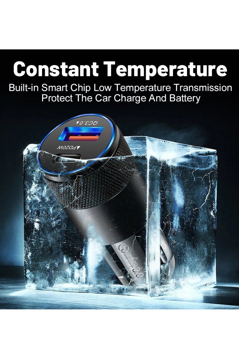 AMROAH USB C Car Charger Adapter 60W Double Port 12-24V, Lighter USB A Charger for Auto Fast Charging Phone Tablet Charge for iPhone Pro Max iPad Pro Samsung Galaxy Xiaomi Pixel - Image 4