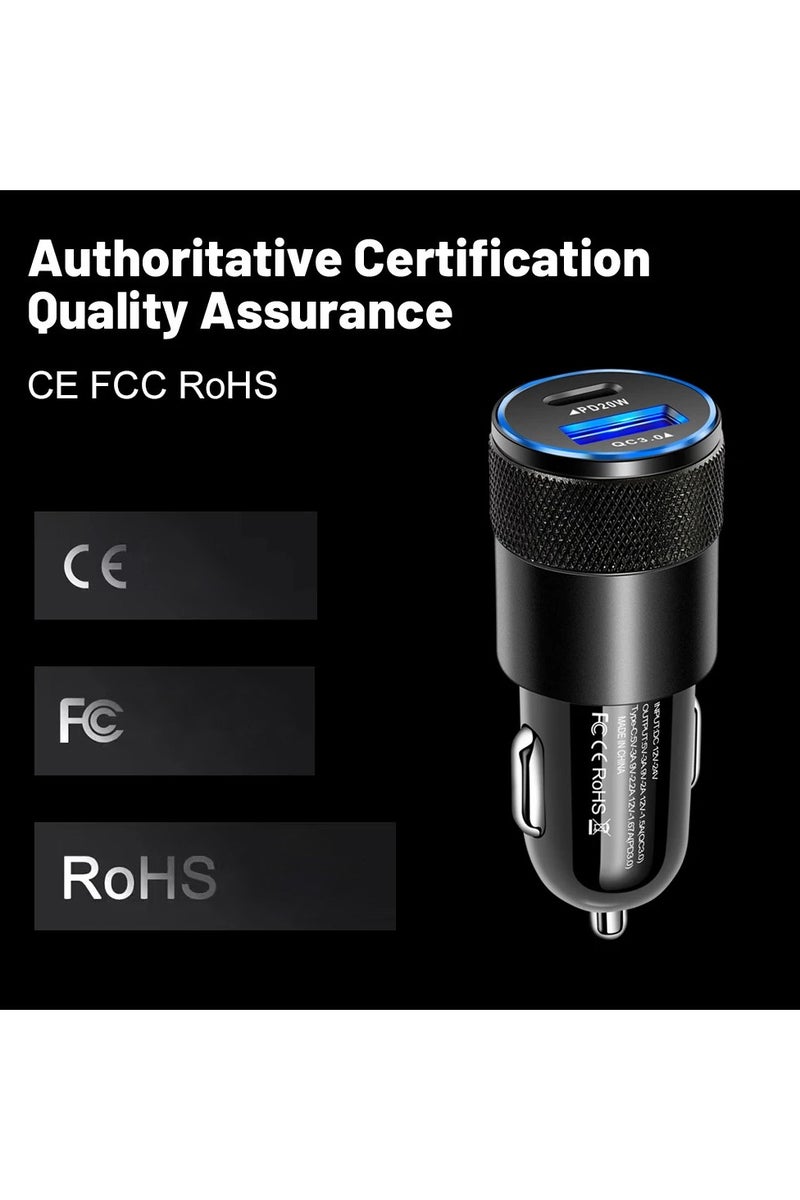 AMROAH USB C Car Charger Adapter 60W Double Port 12-24V, Lighter USB A Charger for Auto Fast Charging Phone Tablet Charge for iPhone Pro Max iPad Pro Samsung Galaxy Xiaomi Pixel - Image 5